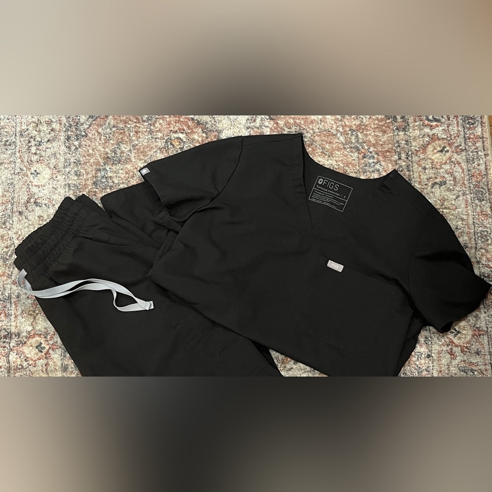 Men’s Figs Scrub Set Black Size Small